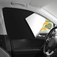 2x Magnetic Car Side Window Privacy Curtains Sun Shade UV Reflection Titanium