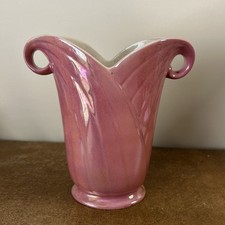 Antique Art Deco, Crown Devon, Pink Lustre Vase, 22cm Tall