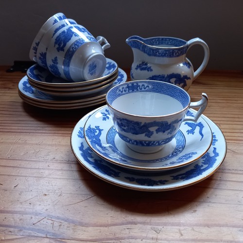 Vintage cauldon dragon blue - vintage,