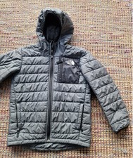 The North Face Youth Junior Jacket Boys M Grey Hooded Puffer Coat