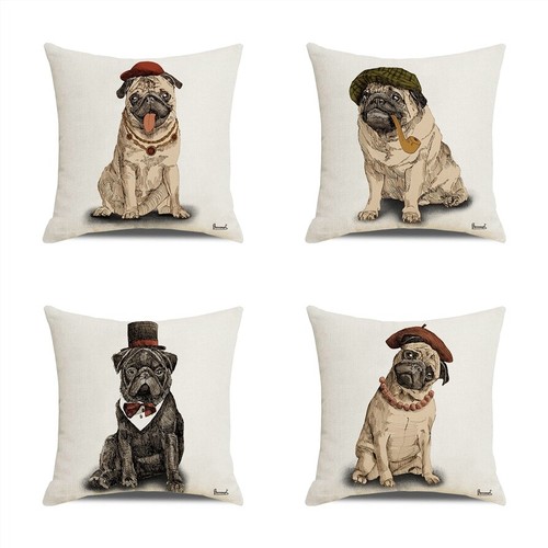 Pug throw pillow - 18",