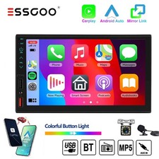 7 inch Double 2 DIN Car Stereo Radio Android Auto Apple CarPlay Camera USB GPS