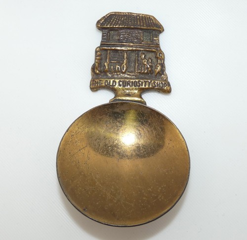 Antique brass tea caddy spoon - brass,
