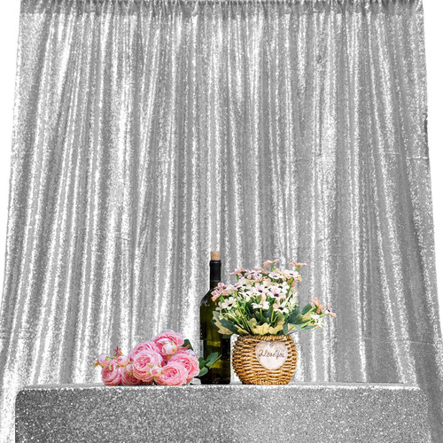 Jyflzq silver sequin backdrop - jyflzq,