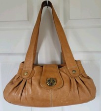 Clarks Tan Soft Genuine Leather Multi Section Shoulder Bag Handbag