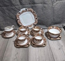 Antique 1920's Redfern & Drakeford Ltd. Bone Balmoral China Tea Set - 17 Pieces