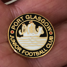 PORT GLASGOW J.F.C. ROUND CREST SCOTTISH NON LEAGUE TEAM  ENAMEL PIN BADGE