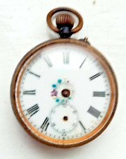 Antique Ladies Gunmetal Pocket Watch c. 1880 ACIER GARANTI