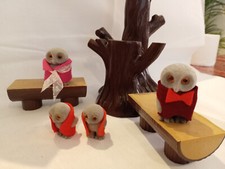 Sylvanian Families Vintage 1986 Owl Family Tree Trunks & Owls