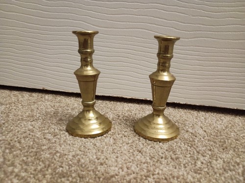Vintage brass candlesticks - brass,