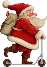 Vintage Scooter Santa
