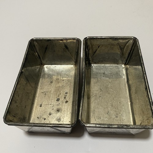 Vintage pair mini tin loaf - vintage,
