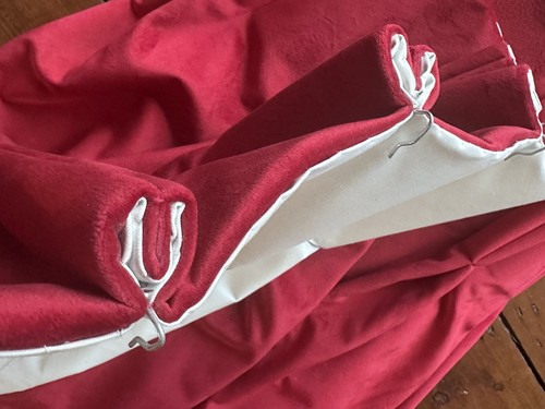 Hand made red velvet curtains - red,
