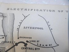1910 MERSEY RAILWAY THROUGH LIVERPOOL ORIG ENGINEERING ELECTRIFICATION PLANS MAP