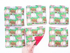 set of 6 Fleece Pads. Guinea Pigs Rabbits Small Animals. 