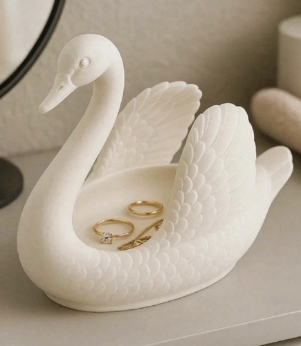 White swan ornament - white,