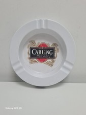 Carling Black Label Melamine Ashtray Mancave Bar Antique Rare White