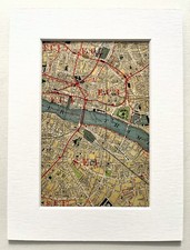 Antique 1930s London Map - Mounted - Colour - BERMONDSEY, SOUTHWARK, BARBICAN 22
