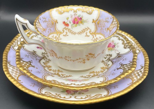 Coalport batwing lavender trio - coalport,