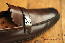 Louis Vuitton LV Buckle Brown Leather Loafers Shoes Mens UK 8.5 US 9.5 EU 42.5