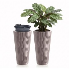 Tall Brown Plant Pot with