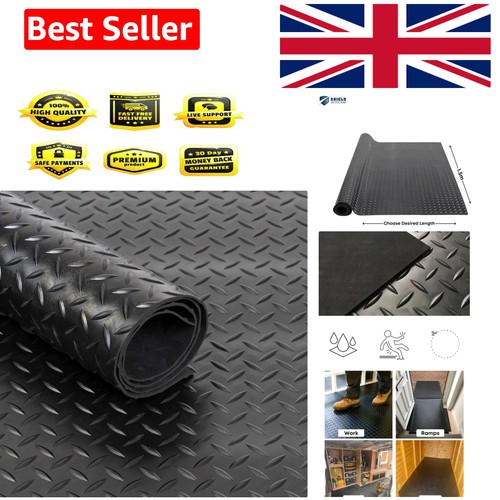 Black rubber matting roll - rubber,