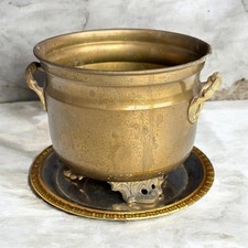 Vintage brass plant pot - vintage,