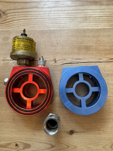 Blue red oil filter sandwich - red,