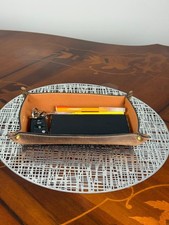 Genuine leather desk tray for