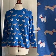 Tulchan Intarsia Dog Sausage Dog Highland Terrier Jumper - Size XL