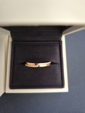 De Beers 'The Promise' half pavé band in rose gold, Size 57