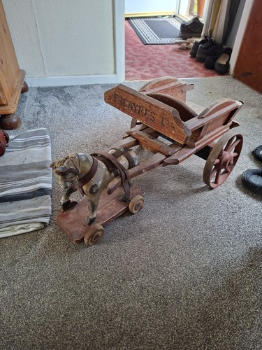 Vintage antique wooden horse - wooden,