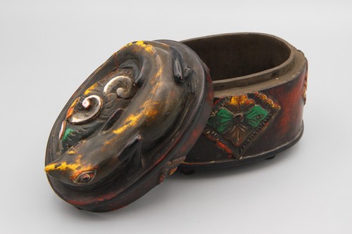 Hand carved wooden box - carved,
