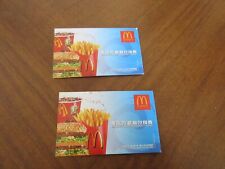 2 McDonalds vouchers Olympics 2008 Beijing Olympics China food vouchers