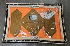 BNWT Blackstaff Pure Irish Linen Luncheon Set Orange Tan Brown 4 Placemat Napkin