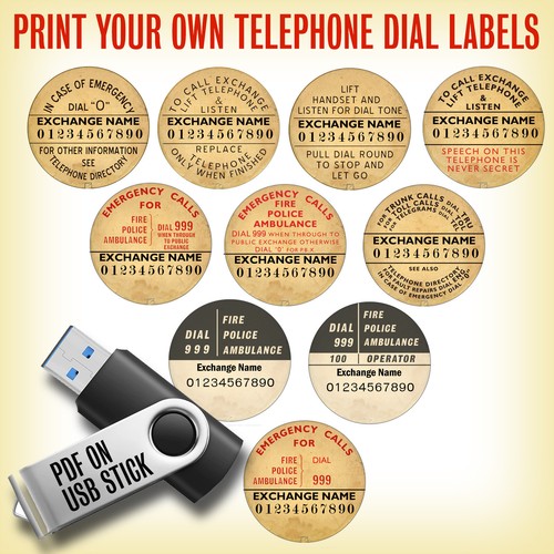 Editable telephone dial number - telephone,