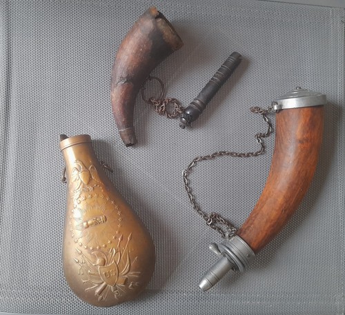 Black powder flasks two - 3,