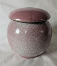 Chris Bramble studio pottery lidded jar, gorgeous crackle flambe glaze