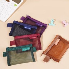 Mesh Coin Purse Transparent Cosmetic Storage Bag Portable Credit Card Pouch