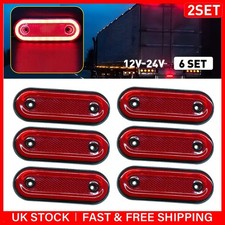 12PCS 12V 24V 20LED Oval Red