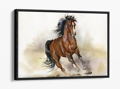Majestic running brown horse - majestic,