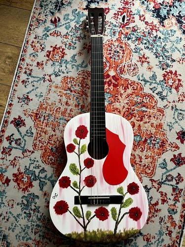 Acoustic guitar hand painted - acoustic,