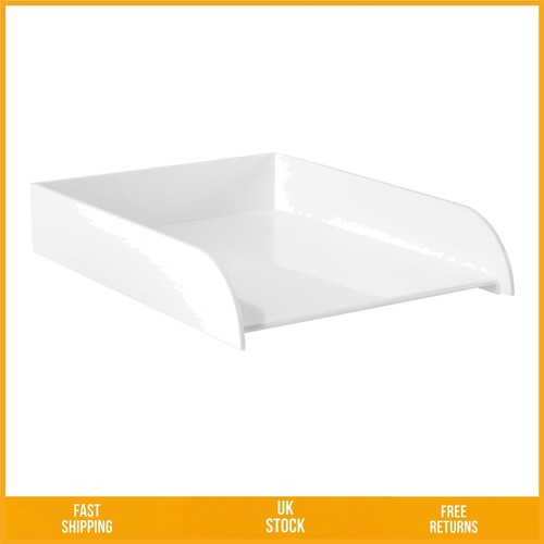 Sleek stackable white document - white,