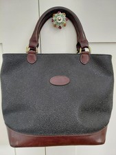 Vintage Mulberry Scotchgrain And Leather Top Handle Bag.