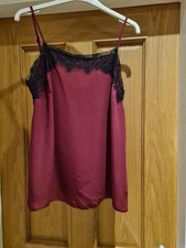 Size 10 Burgandy with Black Lace Matalan Cami Top