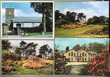 4 SAINTFIELD POSTCARDS, Co.Down, Northern Ireland. Rowallane/Parish Church.