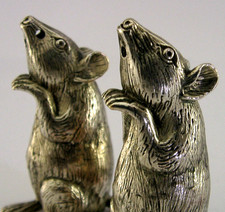 SUPERB SOLID SILVER MICE SALT