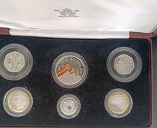 2006 UK PIEDFORT SILVER PROOF 6 COIN COLLECTION SET - boxed/coa