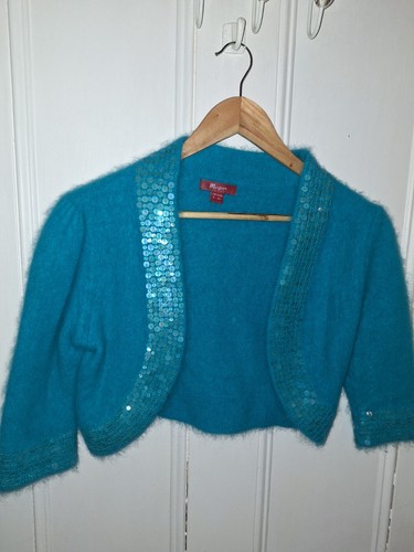 Ladies teal angora mix - , cropped