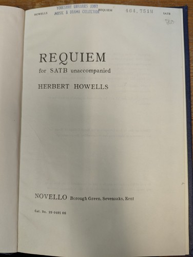 Howells requiem vocal - requiem:,